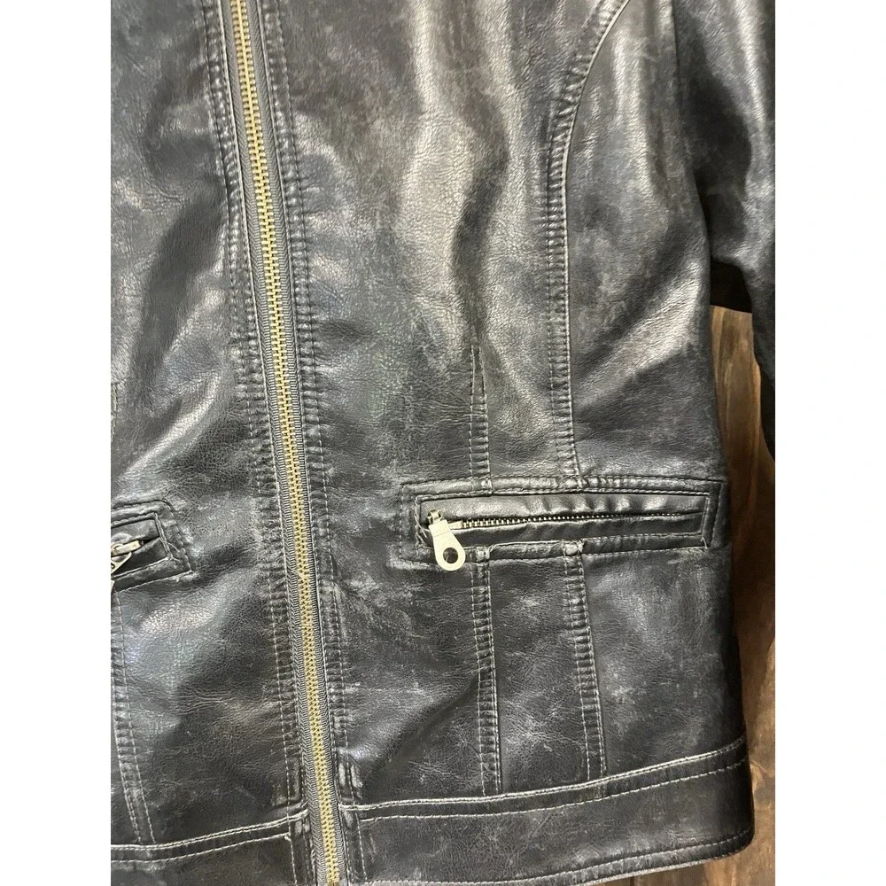 Vintage Frida G Faux Leather Motorcycle Jacket Women’s Large